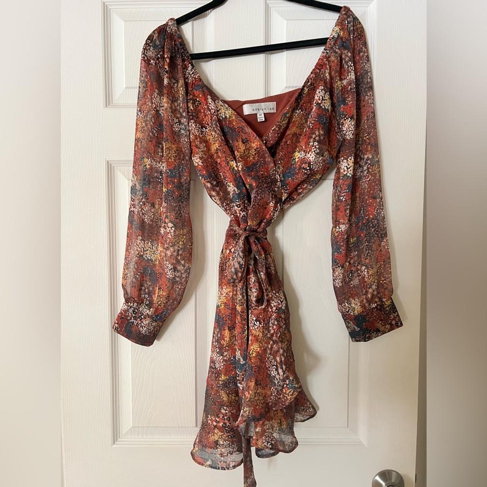 adelyn.rae wrap lurex dress